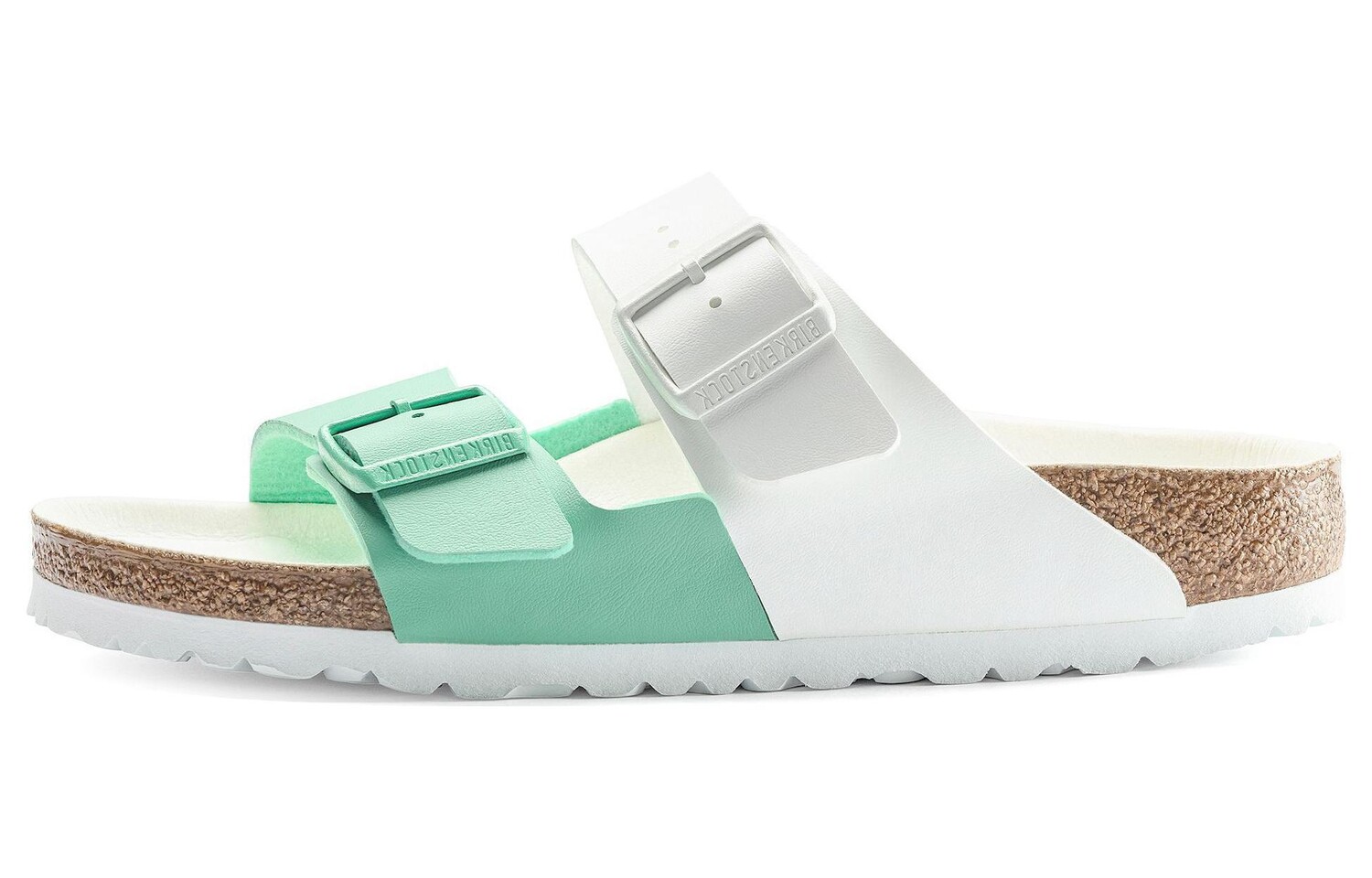 

Шлепанцы унисекс белые/зеленые Birkenstock