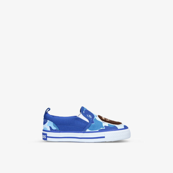 

Холщовые кроссовки без шнуровки Camo Ape Head для 0–12 месяцев A Bathing Ape, синий