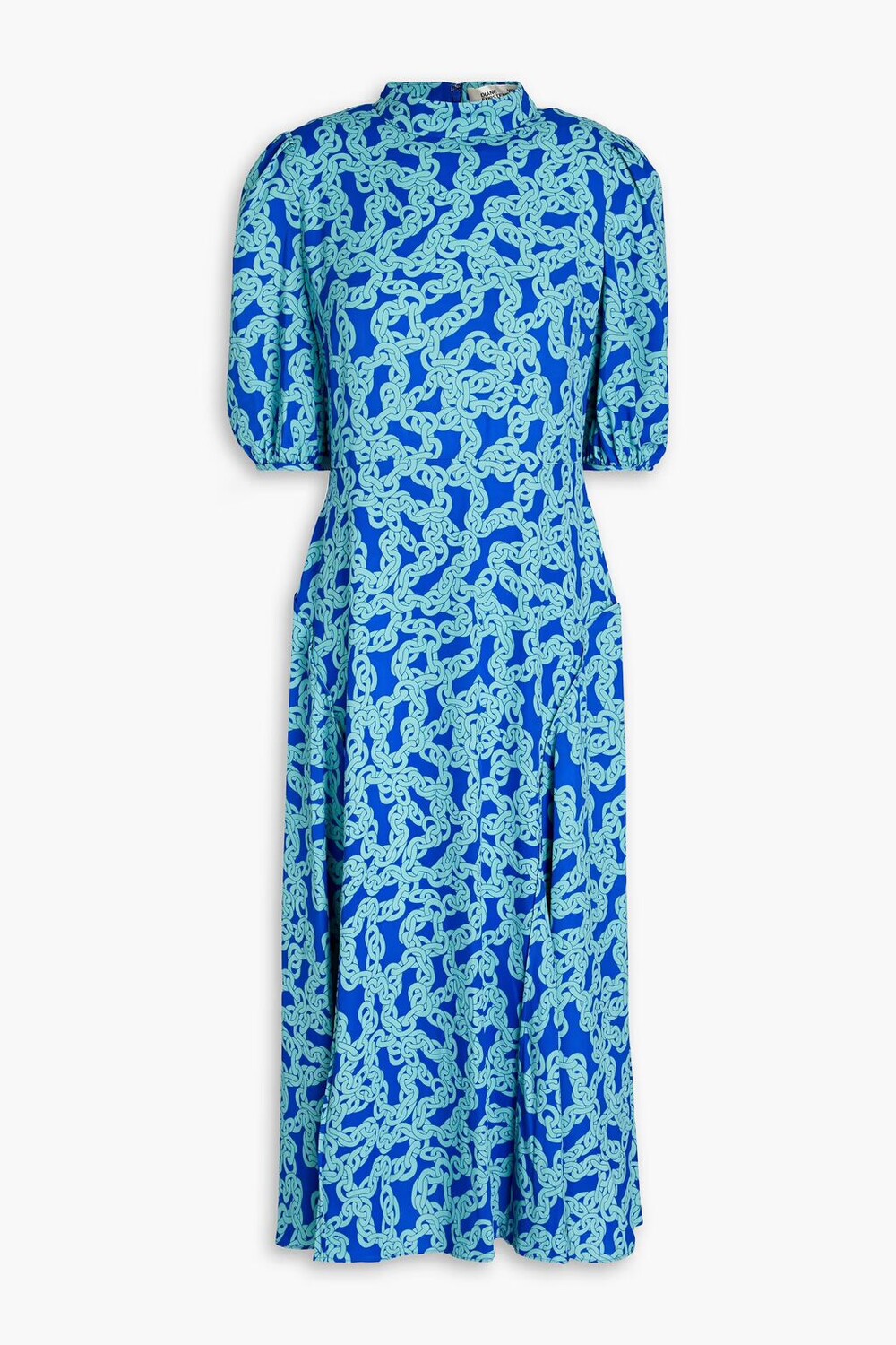 

Платье миди из крепдешина с принтом Nella Diane Von Furstenberg, синий