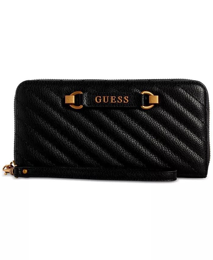 

Большой кошелек Sela SLG на круговой молнии Guess, черный