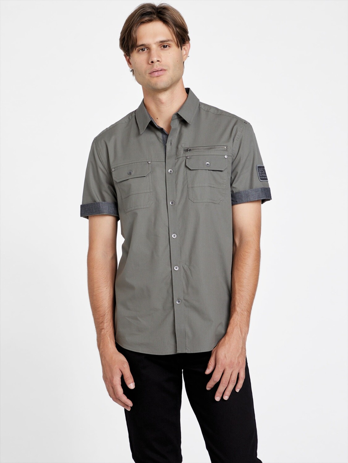 

Рубашка Eddie с короткими рукавами Guess Factory, цвет Cadet