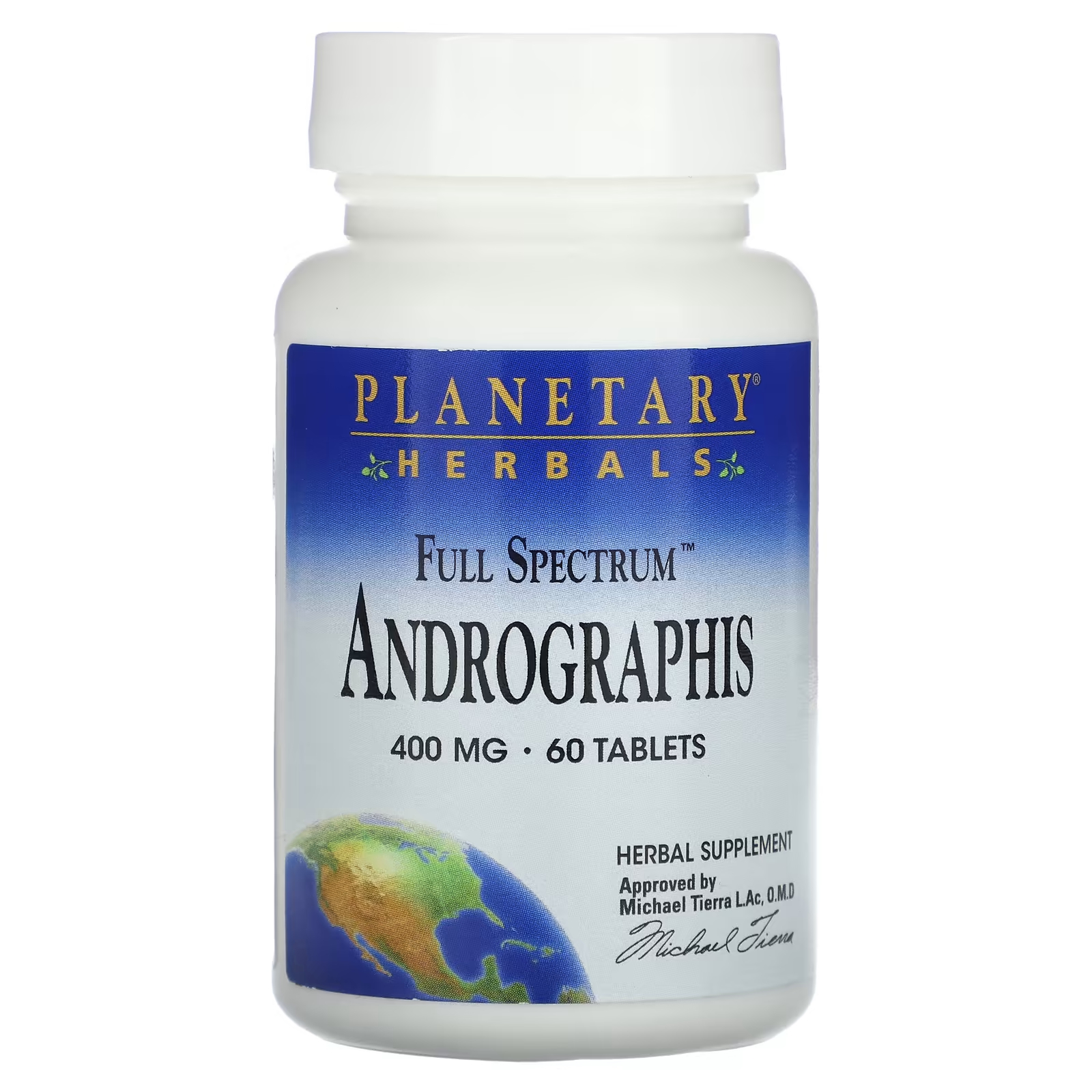 Пищевая добавка Planetary Herbals Андрографис полного спектра 400 мг, 60 таблеток