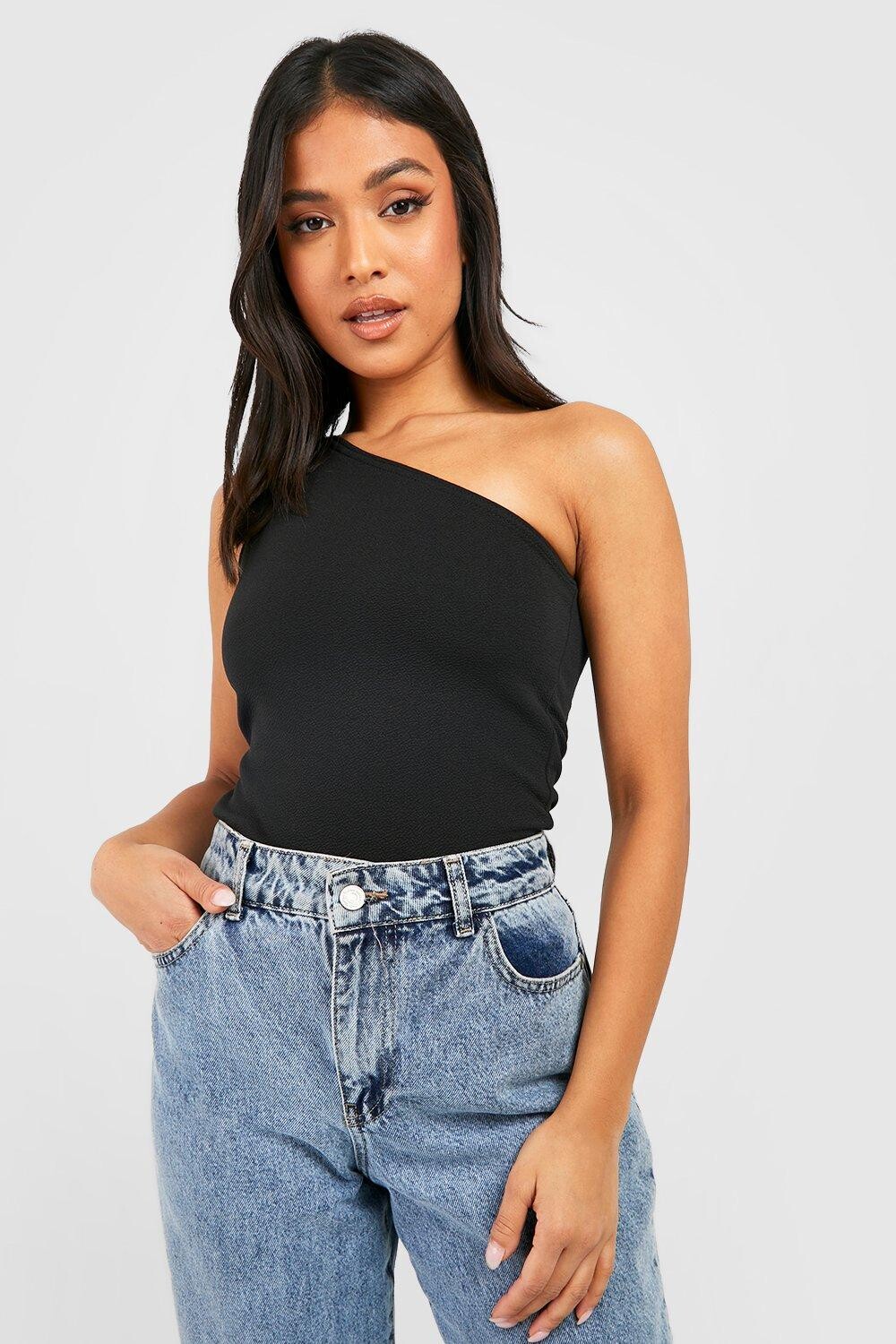 

Базовое боди petite на одно плечо Boohoo, черный