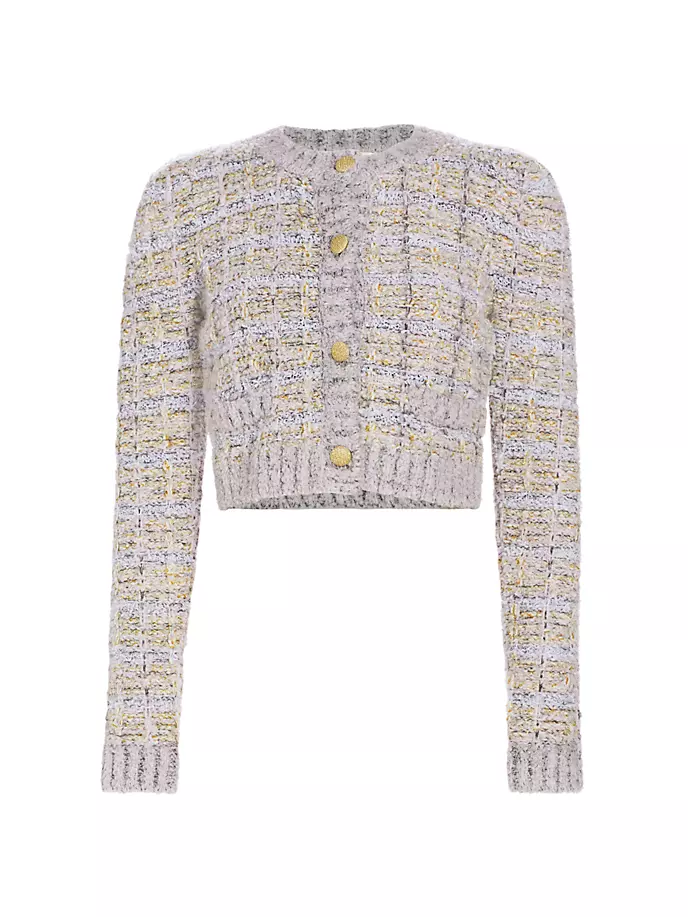 

Укороченный тканый кардиган Saxson Loveshackfancy, цвет london fog