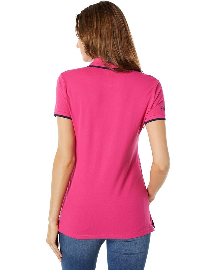 

Поло U.S. POLO ASSN. Classic Stretch Pique Polo Shirt, цвет Pink Peacock
