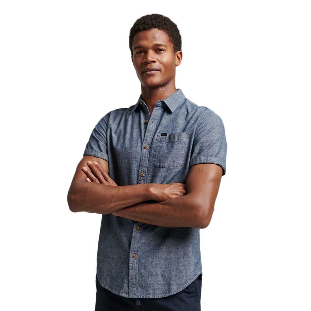 

Рубашка с коротким рукавом Superdry Vintage Loom, синий