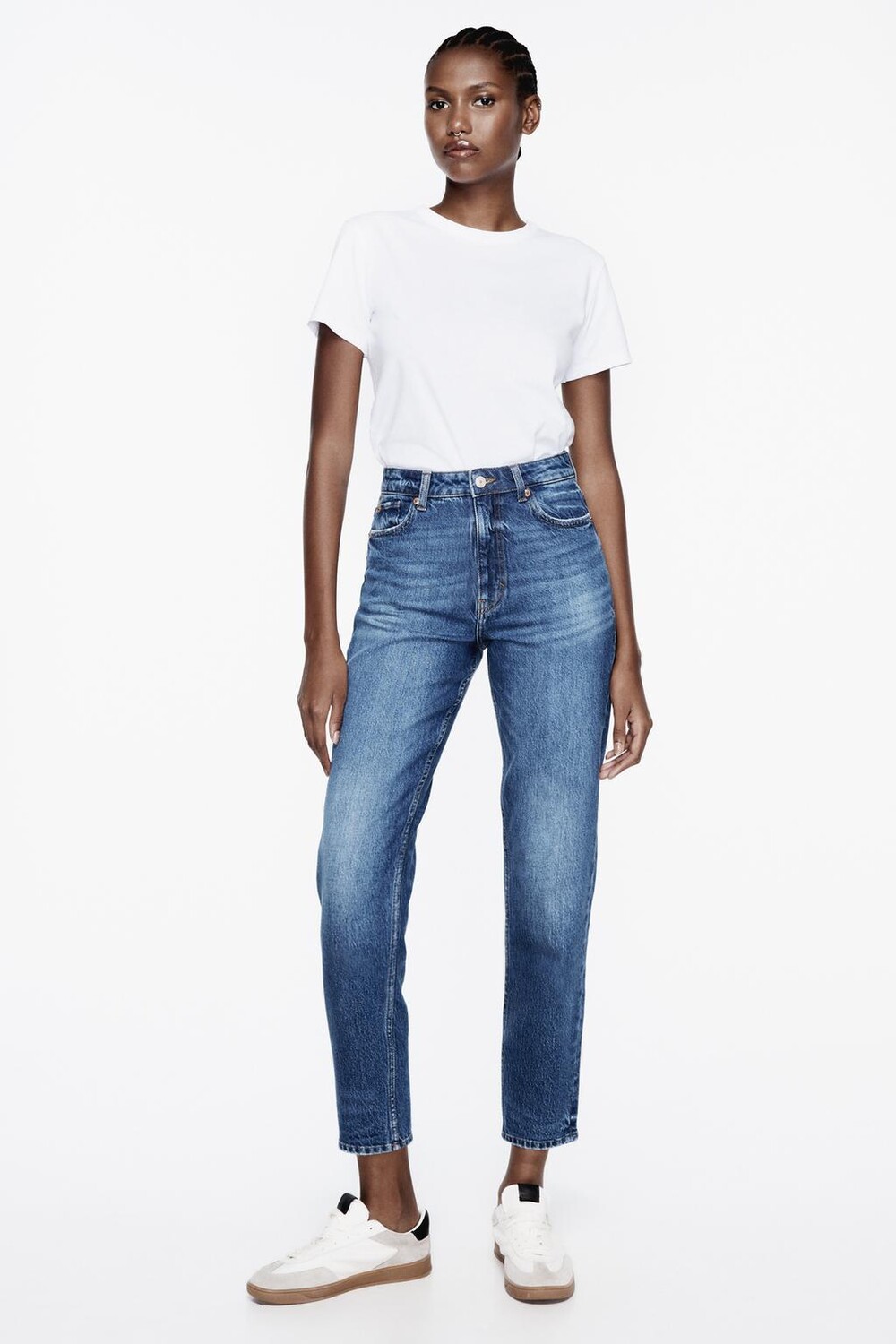 

Джинсы с высокой посадкой z1975 mom-fit ZARA, синий