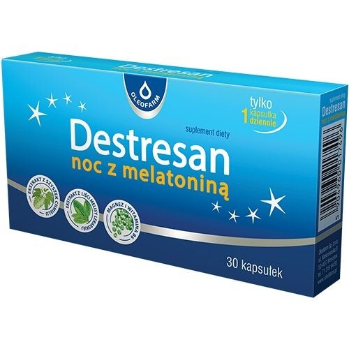 Destresan Noc z Melatoniną успокаивающее и снотворное, 30 шт. препарат который успокаивает и облегчает засыпание destresan extra z ashwagandhą 30 шт