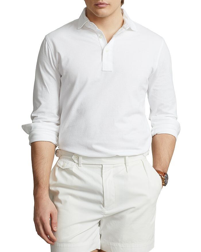 

Рубашка поло с длинным рукавом Slim Fit из хлопкового джерси на заказ Polo Ralph Lauren