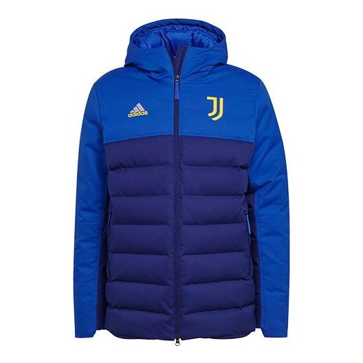 Пуховик adidas Zipper hooded Colorblock Down Jacket Blue, синий пуховик adidas logo hooded down jacket navy blue синий