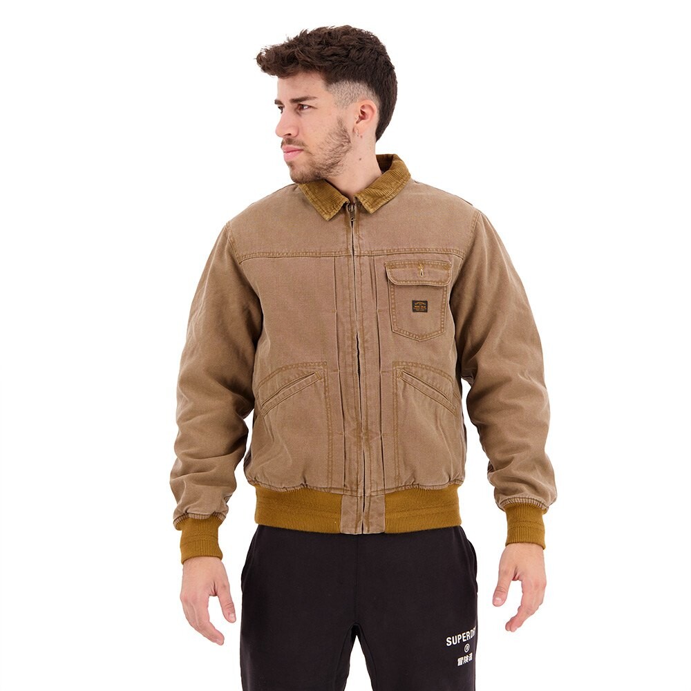 Куртка Superdry Vintage Worker Bomber, коричневый