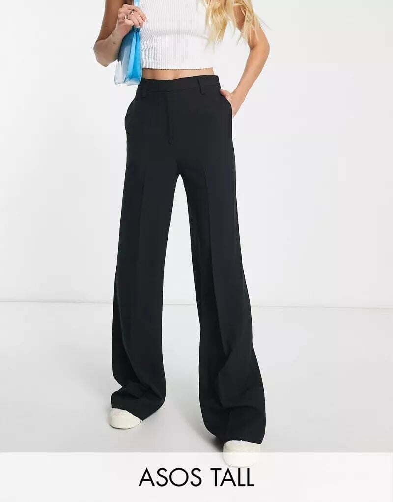 

Черные широкие брюки ASOS Tall, Черный