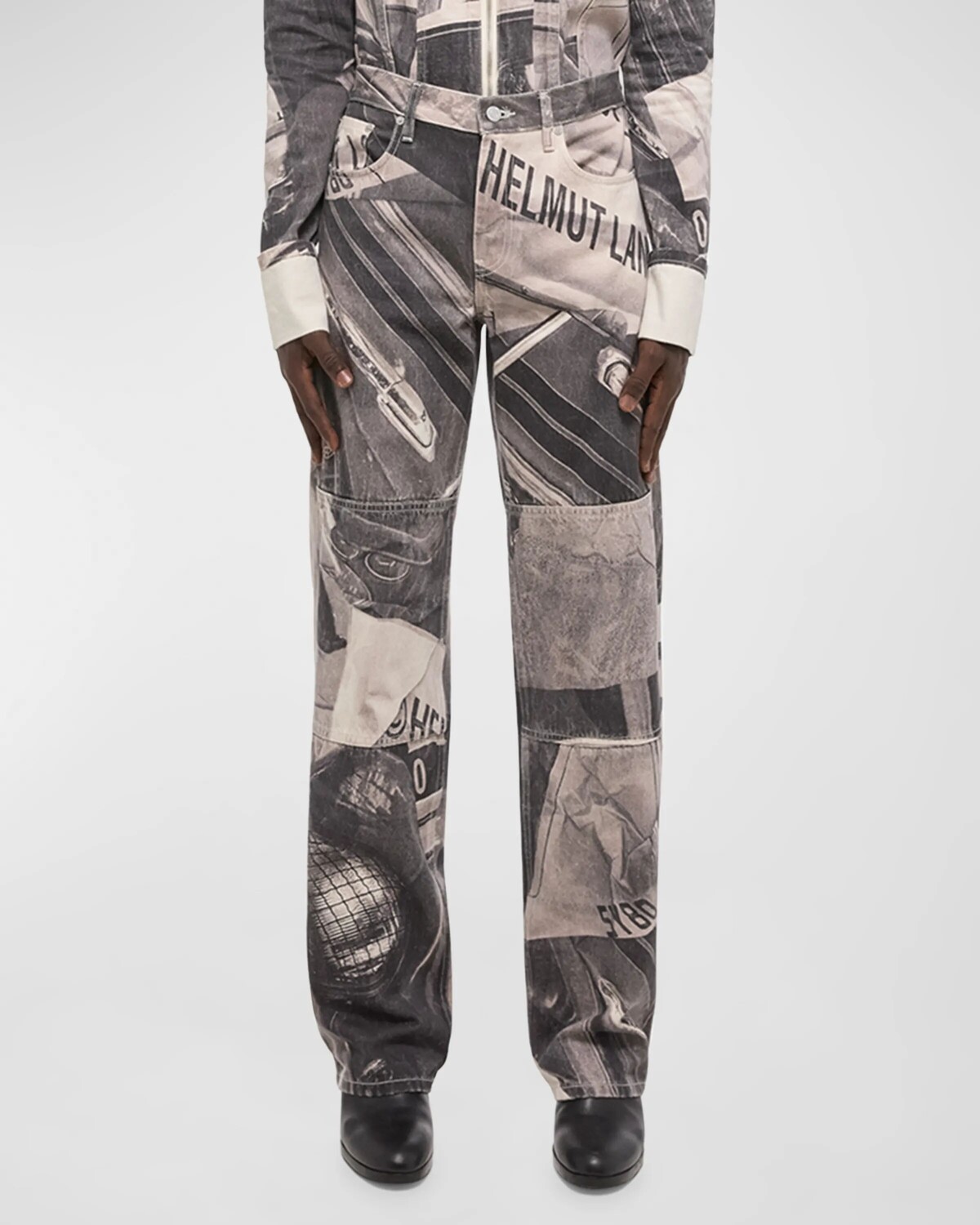 

Мужские джинсы Carpenter с рисунком Helmut Lang, цвет Black Multi