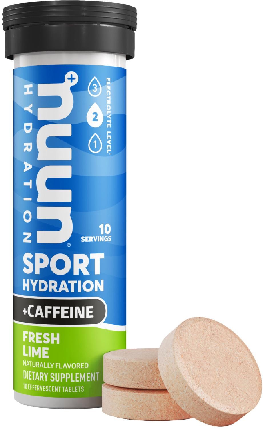 Таблетки Sport + Caffeine Hydration — 10 порций NUUN nuun hydration sport добавка с шипучими электролитами клубничный лимонад 10 таблеток