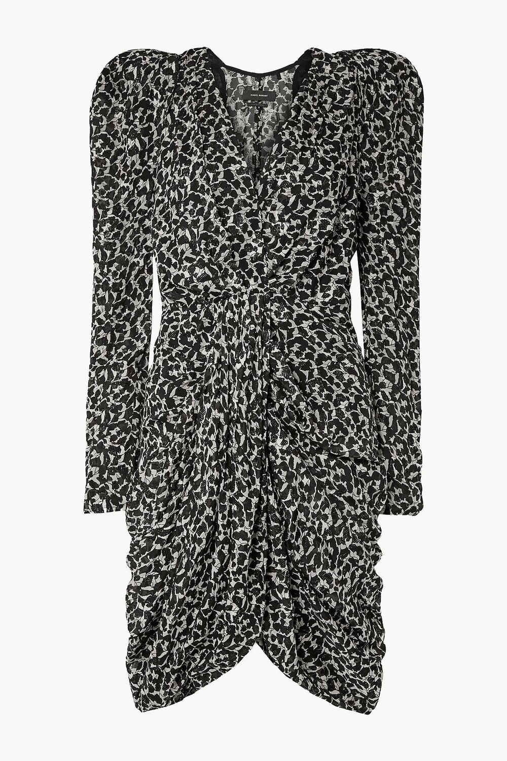 

Шифоновое платье-купе Issolya со сборками и принтом ISABEL MARANT, черный