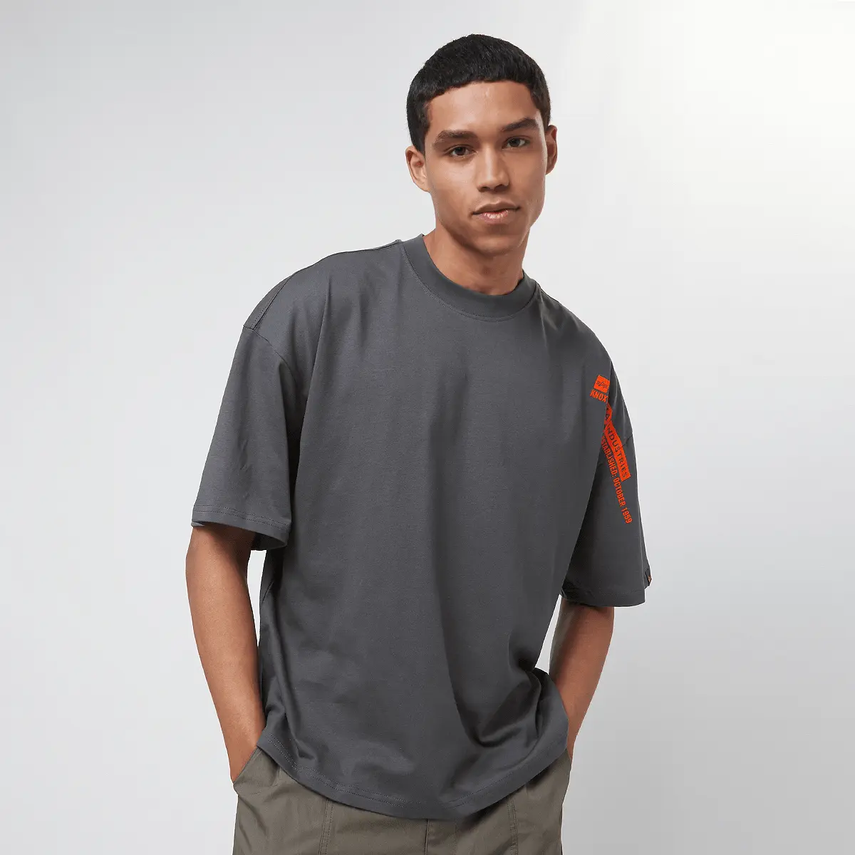 

Футболка Alpha Industries Flock Logo Tee, серый/серый