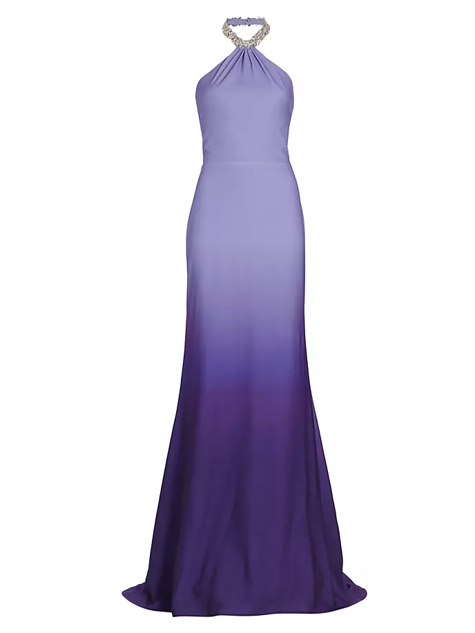 

Украшенное платье с лямкой на бретельках и эффектом омбре Rene Ruiz Collection, цвет periwinkle ombre