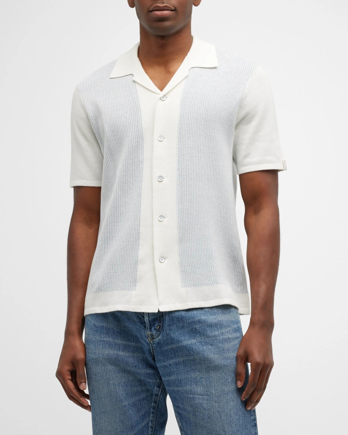 

Мужская рубашка Harvey Knit Camp Rag & Bone, цвет Ivory