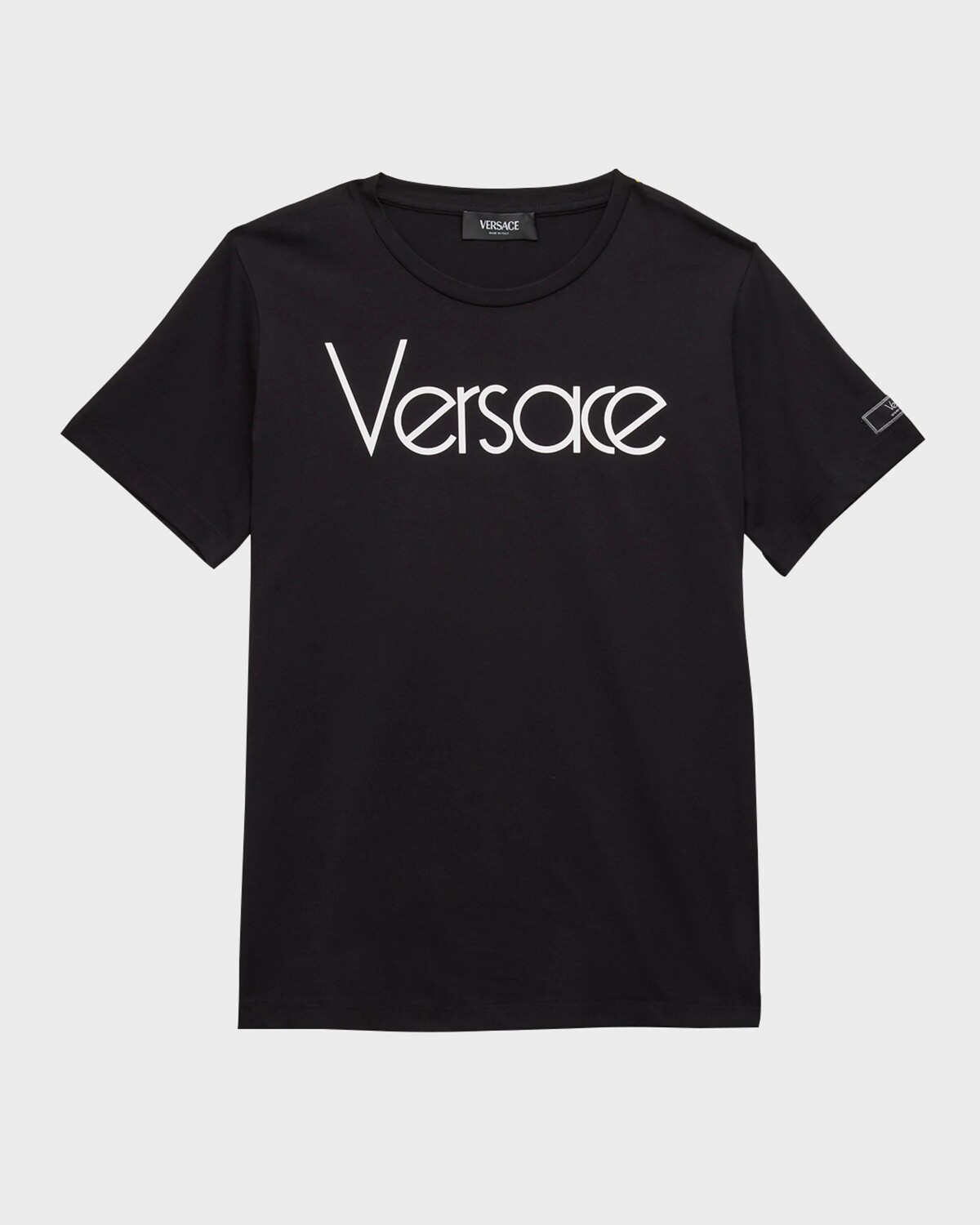 

Детская классическая футболка с логотипом Versace, цвет Black/White
