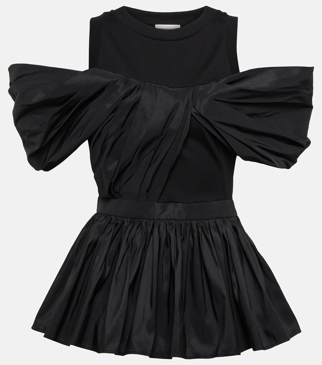 

Топ с оборками и баской ALEXANDER MCQUEEN, черный