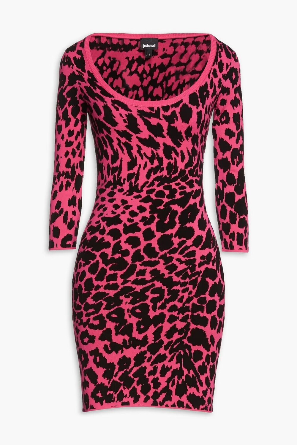 

Платье мини жаккардовой вязки Just Cavalli, розовый