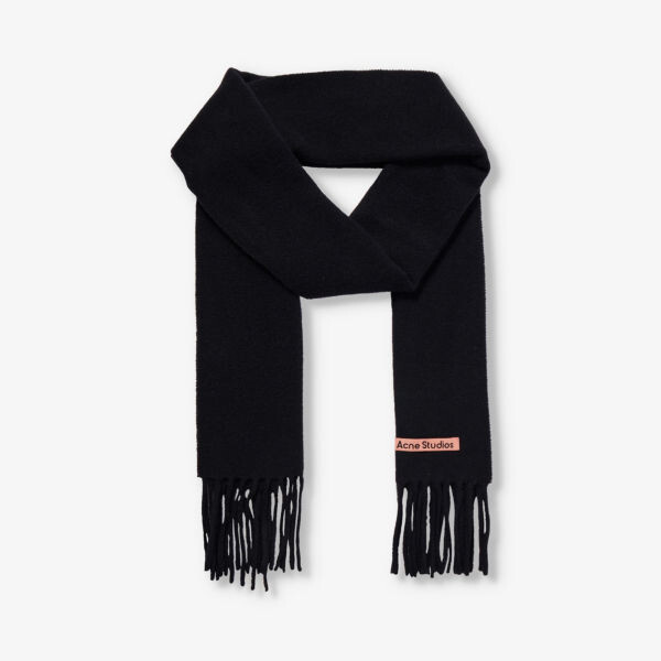 

Шерстяной шарф с нашивкой-логотипом Canada Acne Studios, черный