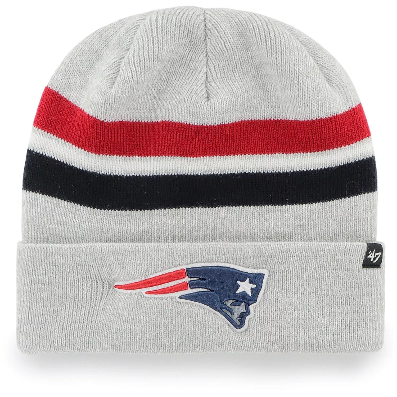 

Мужская серая вязаная шапка с манжетами '47 New England Patriots Monhegan 47 Brand