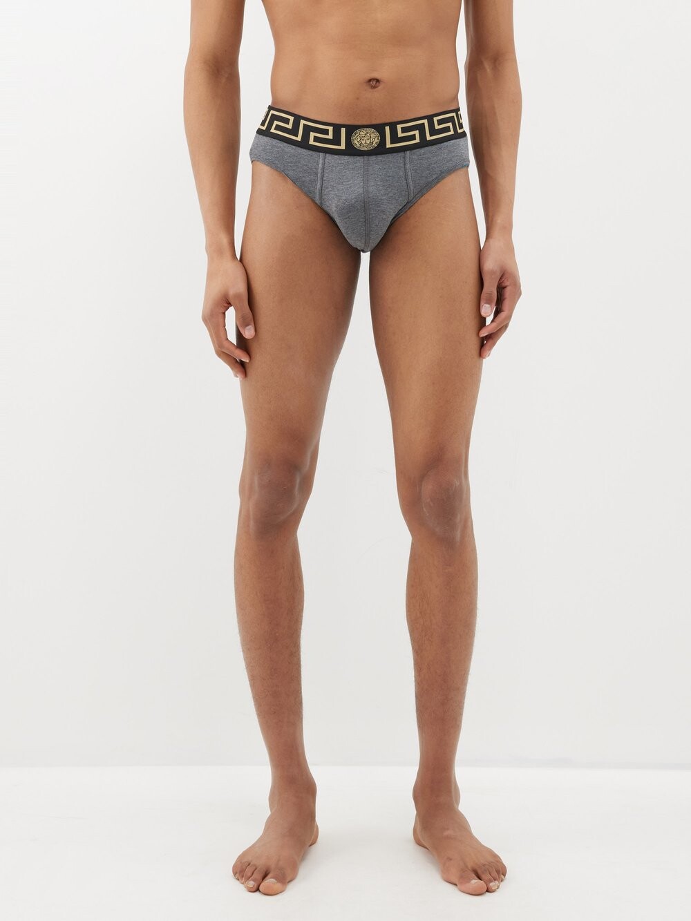 

Жаккардовые трусы topeka из эластичного хлопка с логотипом Versace, серый