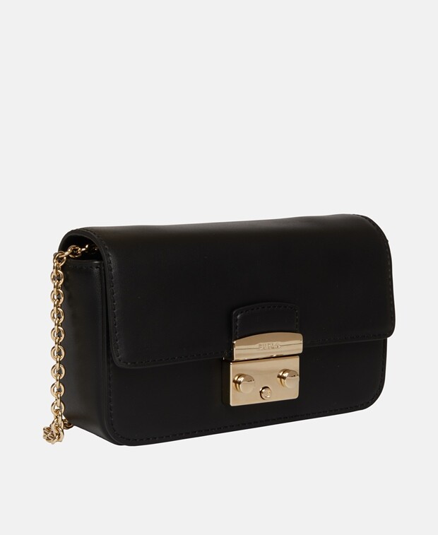 

Кожаная сумка через плечо Furla, черный