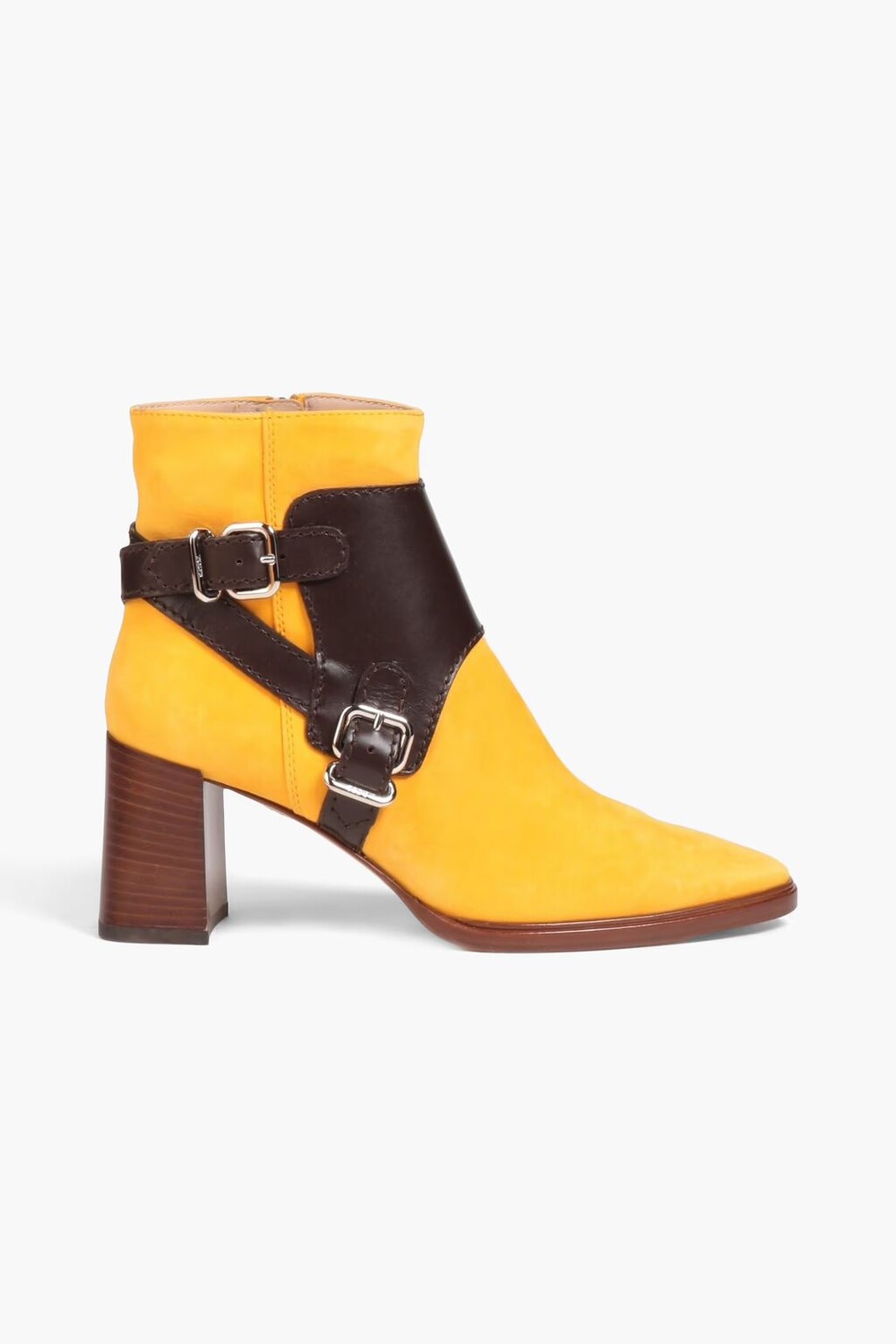 

Двухцветные ботильоны из кожи и замши Tod'S, цвет Marigold