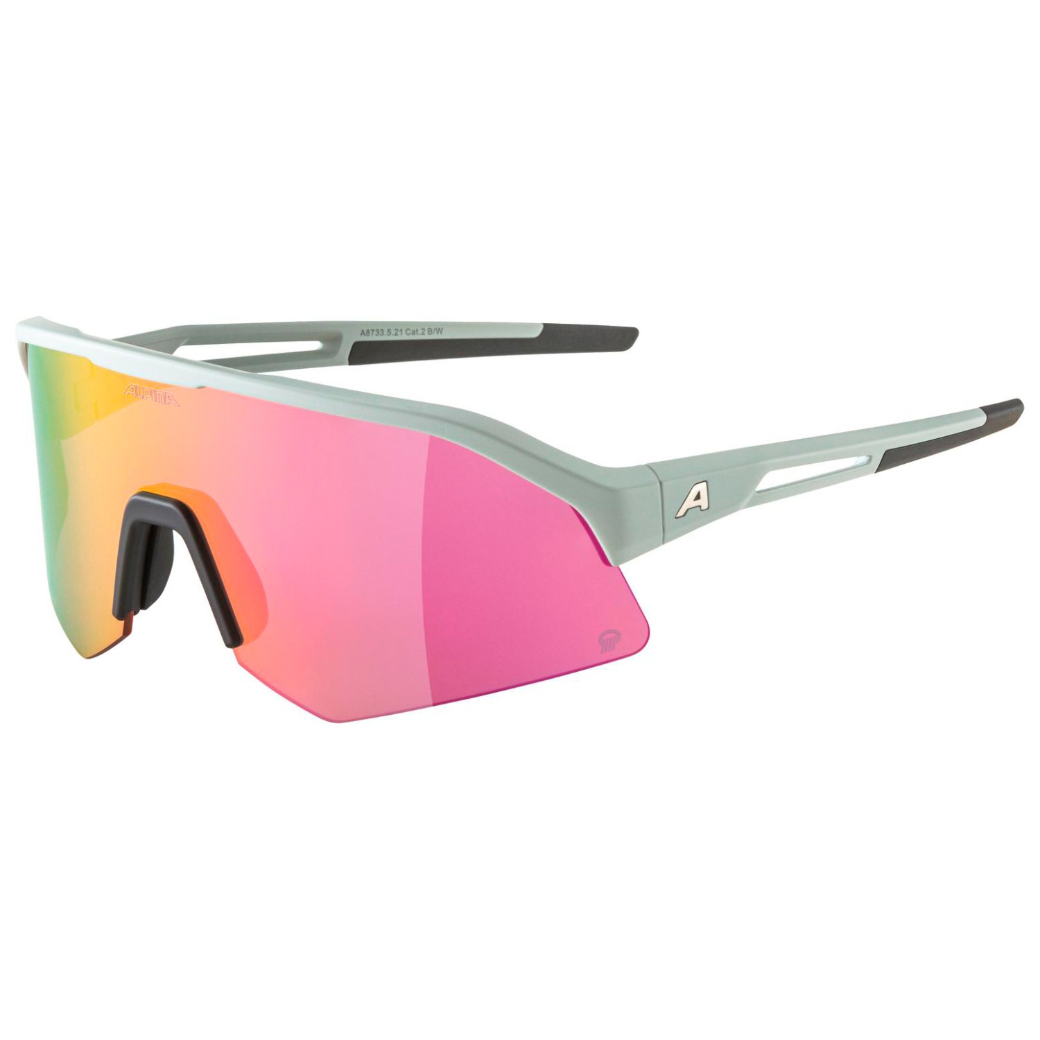 Велосипедные очки Alpina Sonic HR Q Mirror Cat 2, цвет Smoke/Grey Matt очки солнцезащитные alpina luzy белый пурпурный зеркальный a8571310