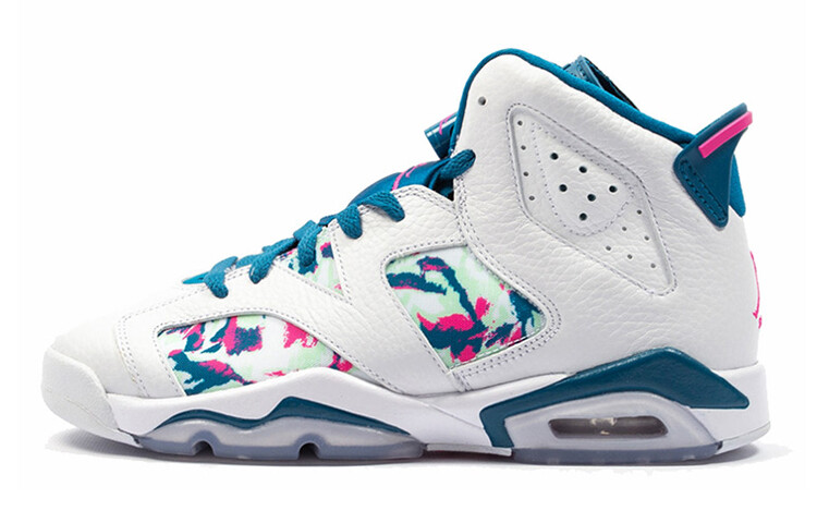 

Jordan 6 Retro White Laser Fuchsia Green Abyss (GS)