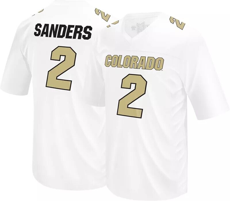 

Мужская футболка Colorado Buffaloes Shedeur Sanders #2 Retro Brand, ​​белая реплика, футбольное джерси
