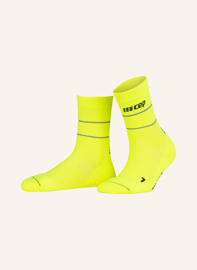 

Носки для бега reflective compression mid cut Cep, желтый