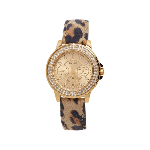 

Часы с драгоценным камнем в виде короны Guess, золотой