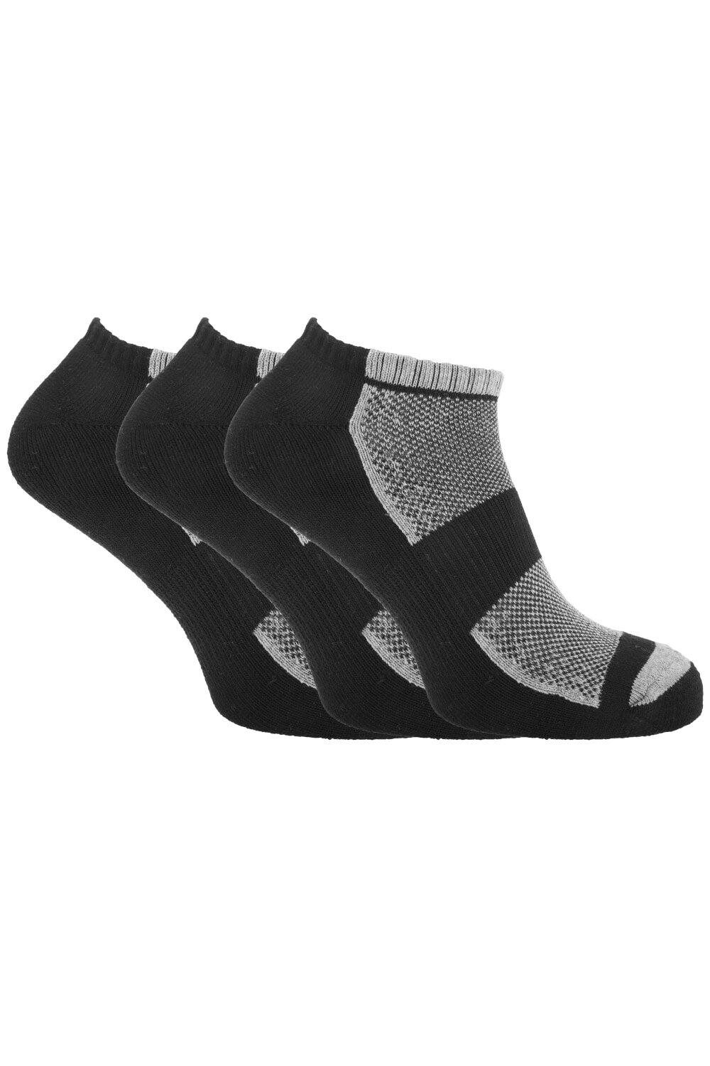 

Спортивные тренировочные носки из хлопка с сеткой и резинкой (3 шт.) Universal Textiles, черный