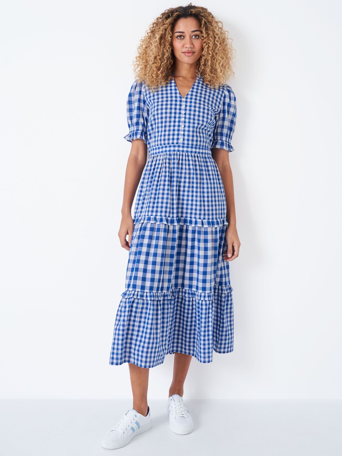 

Crew Clothing Платье в мелкую клетку Lucille, синее