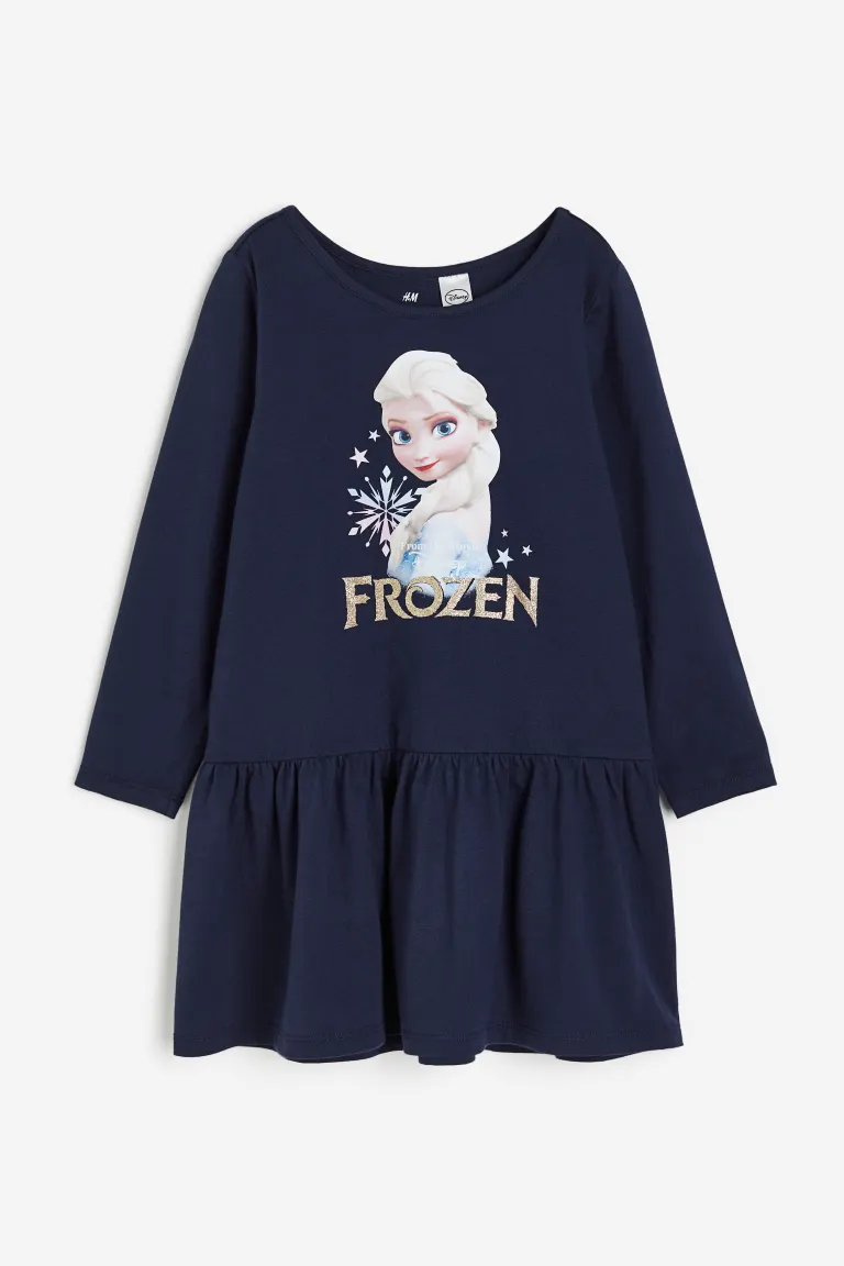 

Хлопковое платье с рисунком H&M, синий