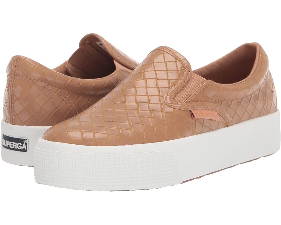 

Кроссовки Superga 2306 Slip-On Woven Faux Leather, бежевый