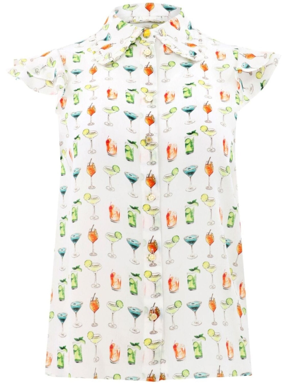 

Alice + olivia шелковая блузка Martel Flutter, белый