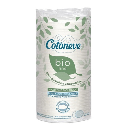 Овальные подушечки для снятия макияжа Cotoneve Bio Line из органического хлопка Maxi, 50 шт., Cotoneve