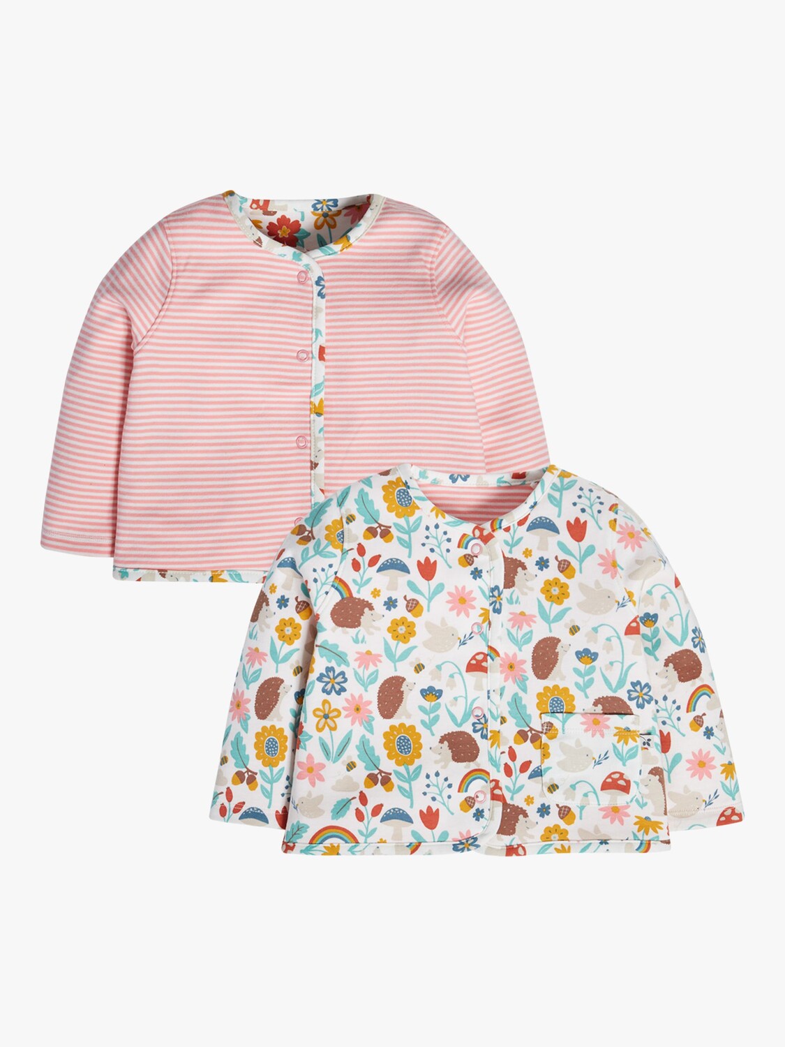 

Двусторонняя куртка Joy в полоску и с ежиком для малышей Frugi, мульти