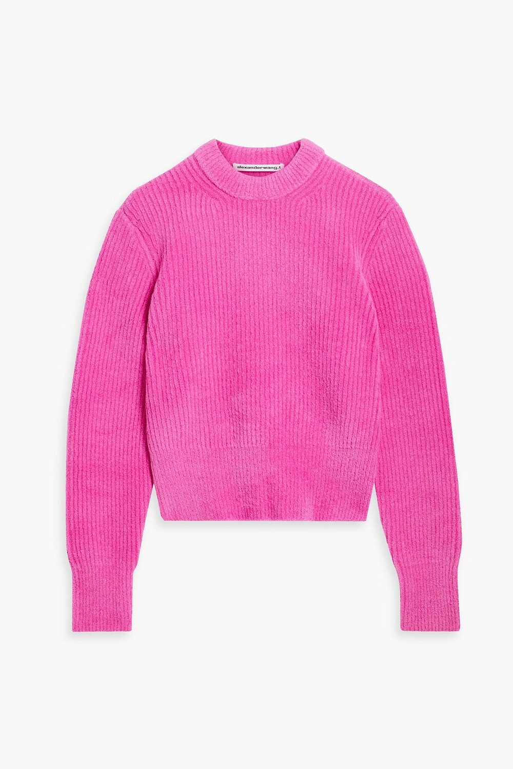 

Свитер из смесовой шерсти в рубчик букле вязки ALEXANDERWANG.T, розовый