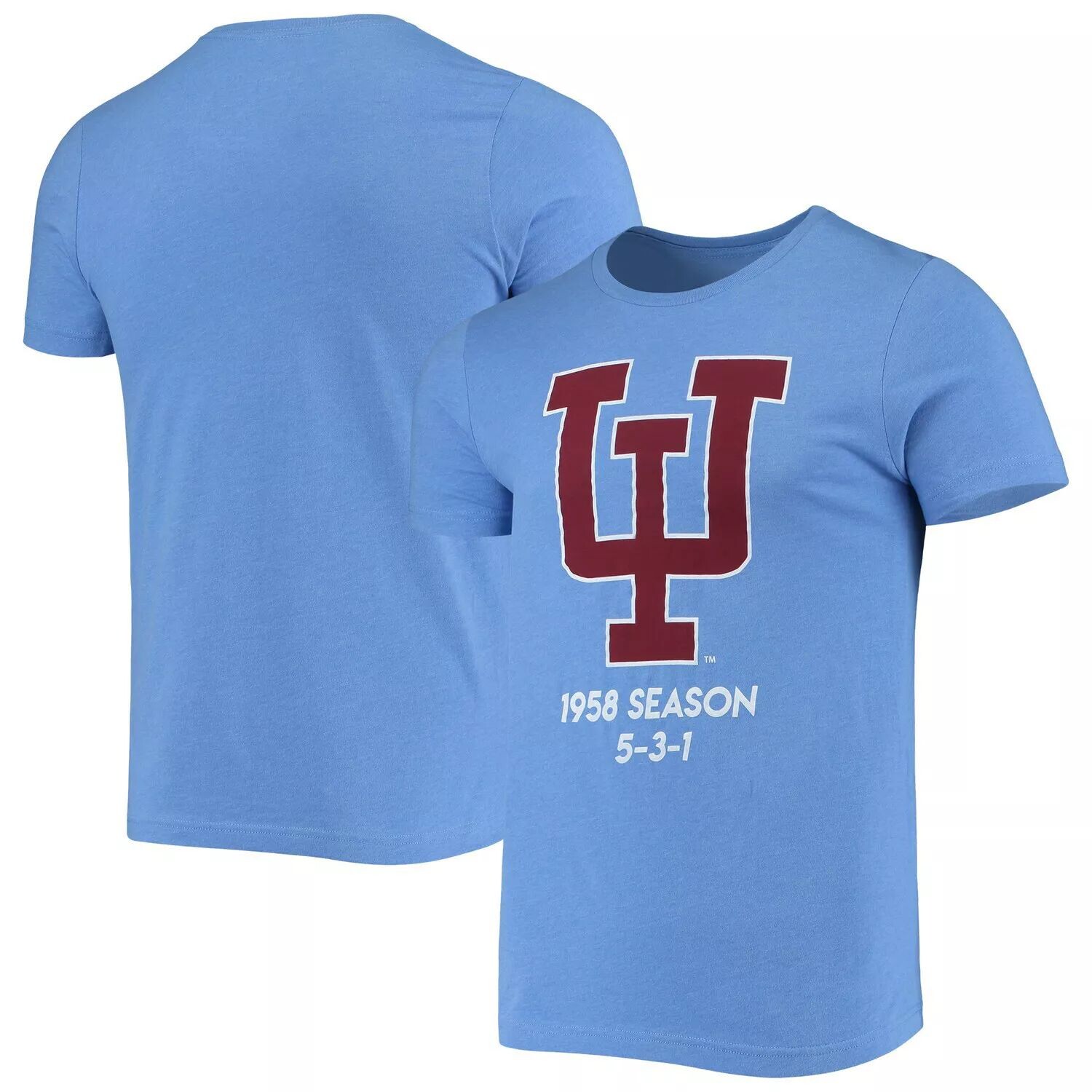 

Мужская футболка Homefield Heathered Light Blue Indiana Hoosiers Vintage 1958 IU Uniform Футболка