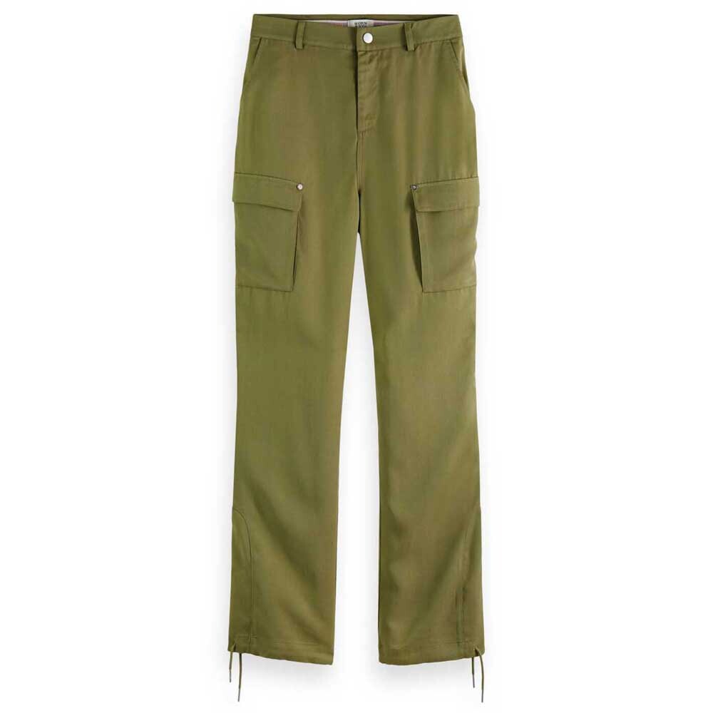 

Брюки Scotch & Soda Lara Straight Leg Fit High Waist Cargo, зеленый
