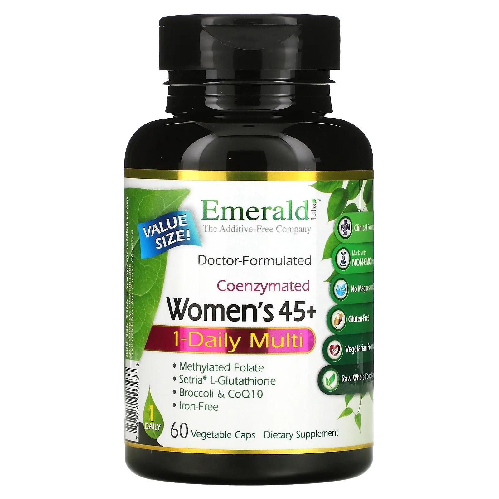 цена Emerald Laboratories Coenzymated Women's 45+ 1-Daily Multi 60 Vegetable Caps