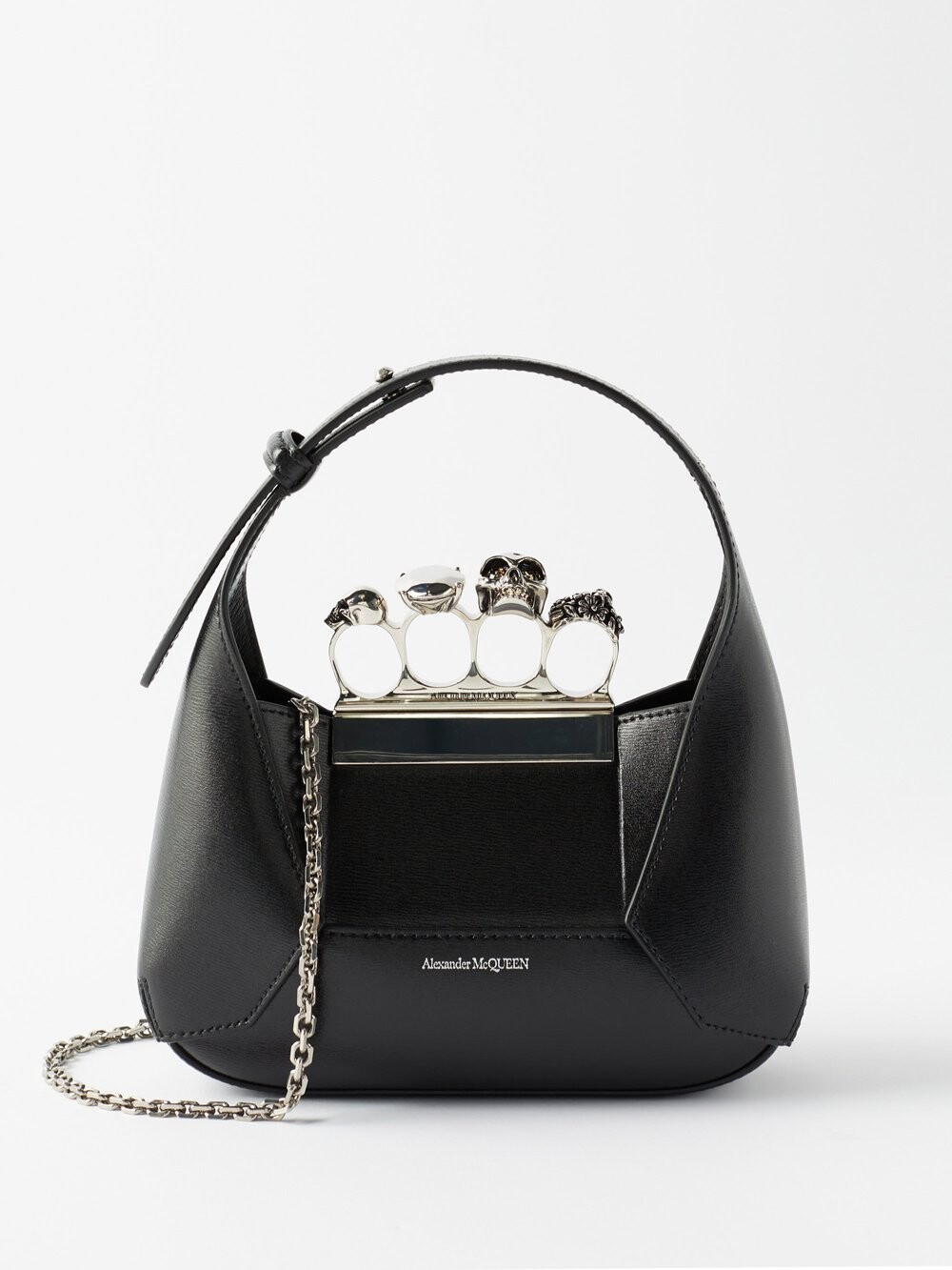 

Маленькая сумка на плечо four ring из кожи и кристаллов Alexander McQueen, черный
