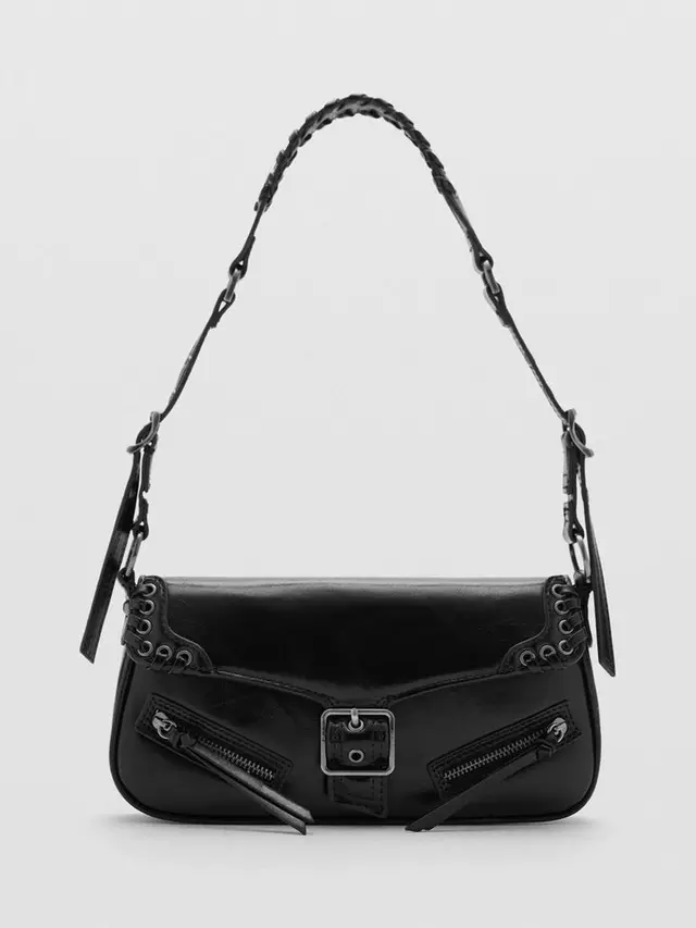 

Сумка через плечо Mango Valentin Buckle Detail, черный
