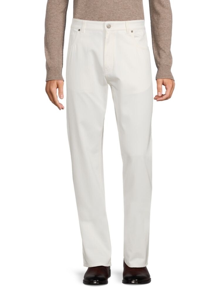 

Однотонные брюки с высокой посадкой Ferragamo, цвет Off White