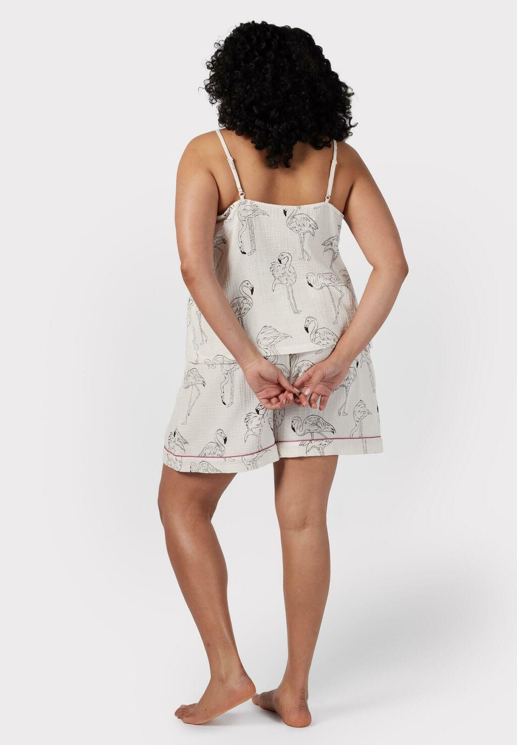 

Пижамный комплект CHEESECLOTH FLAMINGO SKETCH PRINT SHORT Chelsea Peers, кремовый